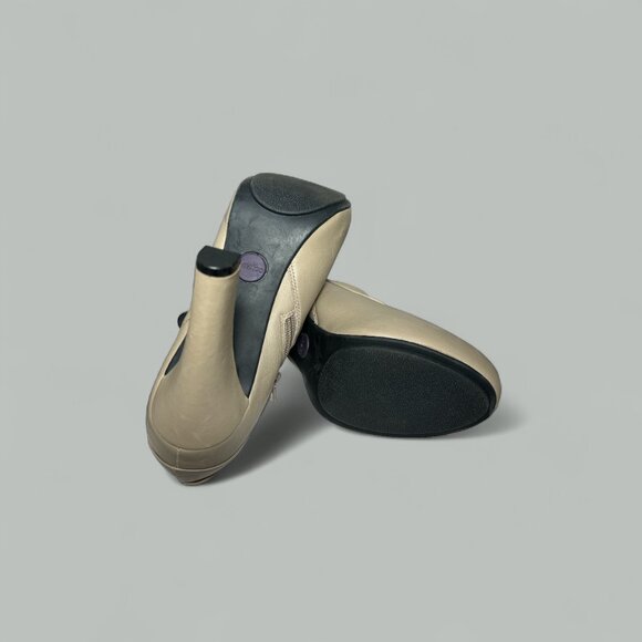 Me Too Beige Leather Platform Ankle Boots - Picture 5 of 6